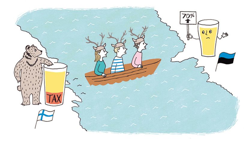 フィンランド人は安いビールを求めて海を渡る