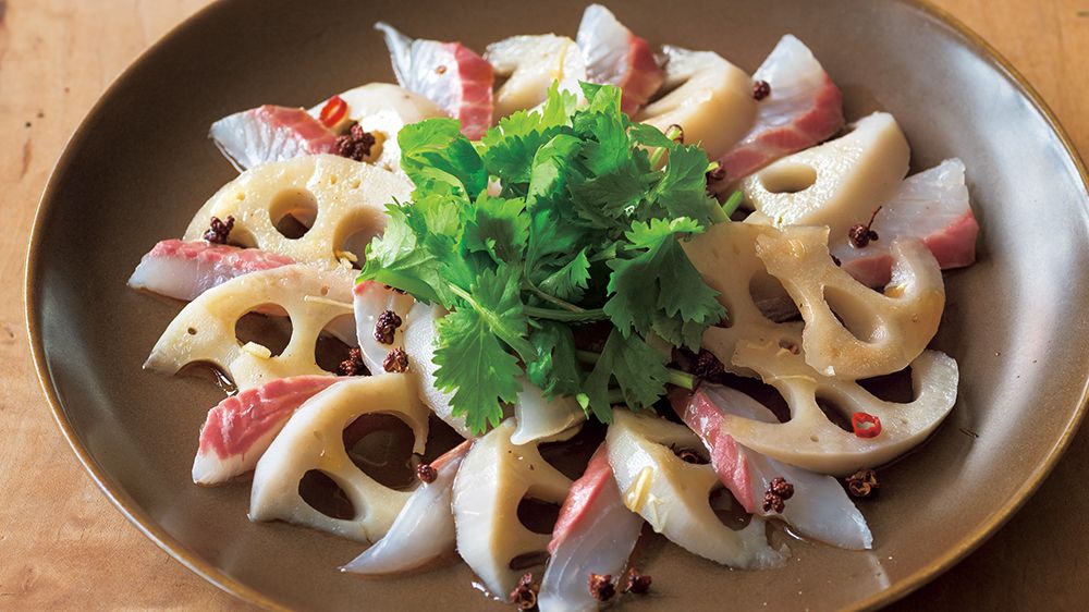 【レシピ】「ストックサラダ《鯛と蓮根のカルパッチョ》」の作り方