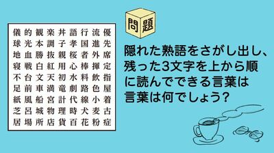 ひらめきパズル第2回(2)楽しく頭を鍛えよう!脳の若返りを目指し、漢字熟語探しにいざ挑戦!
