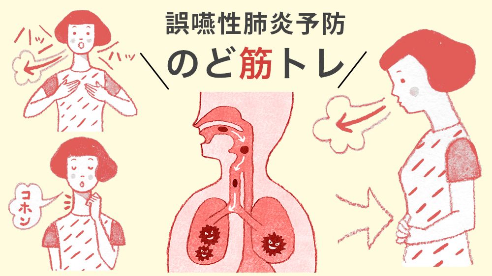 日本人の代表的な死因の一つ「誤嚥性肺炎」。1日5分「のど筋トレ」で予防しよう!