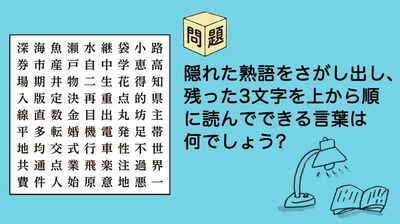 ひらめきパズル第16回（2）隠れた熟語を探し出して、楽しく頭を鍛えよう！脳の若返りを目指し、漢字熟語さがしにいざ挑戦！