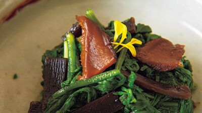 【レシピ】きのこ尽くし「松茸昆布の菊菜和え／和風チキンブイヨン」の作り方